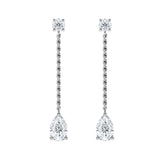 Pear Shaped Diamond Drop Earrings