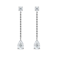 Pear Shaped Diamond Drop Earrings