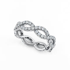 Pave-Set Diamond Twist Eternity Ring