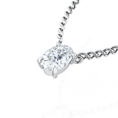 Oval Diamond Solitaire Pendant