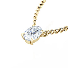Oval Diamond Solitaire Pendant