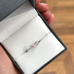 18k White Gold Pink & White Diamond Celestial Cluster Ring