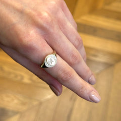 Solid 9k Yellow Gold Initial 'R' Signet Ring
