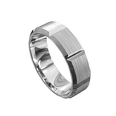 Men's Beveled Edge Brick Wedding Ring