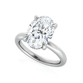 Oval Cut Natural Diamond Engagement Ring with Hidden Halo
