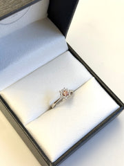 18k White Gold Pink & White Diamond Celestial Cluster Ring