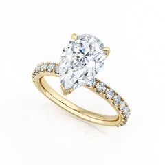 Pear Shape Diamond Solitaire Engagement Ring