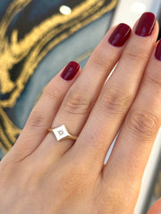 9k Yellow Gold North Star Signet Ring