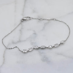Mixed Shape Bezel Set Diamond Bracelet