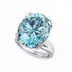 Aquamarine & Diamond Cocktail Ring