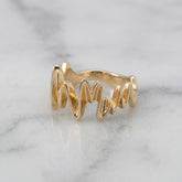 Solid 9k Yellow Gold 'Zig Zag' Ring