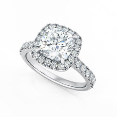 Cushion Cut Diamond Halo Engagement Ring