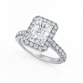 Radiant Cut Diamond Halo Engagement Ring