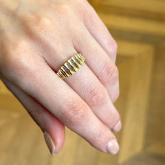9k Yellow Gold Fluted Dress Ring