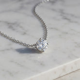 White Gold Lab Grown Diamond Solitaire Necklace