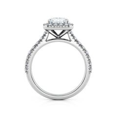 Radiant Cut Diamond Halo Engagement Ring