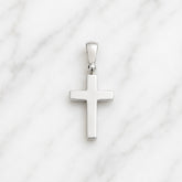 18k White Gold Classic Unisex Cross Pendant