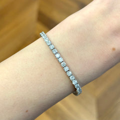 18k White Gold Lab Grown Diamond Tennis Bracelet - 8.04ct