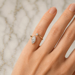 Marquise Lab Diamond Twist Ring