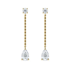 Pear Shaped Diamond Drop Earrings