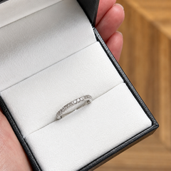18k White Gold Stackable Milgrain Diamond Ring