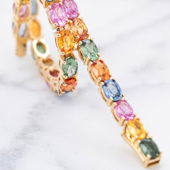 Multi Coloured Sapphire Tennis Bracelet