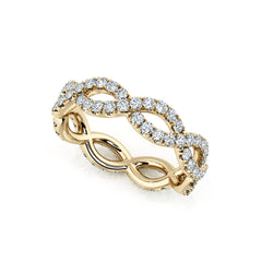Pave-Set Diamond Twist Eternity Ring