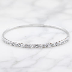 18k White Gold Lab Grown Diamond Banglet - 2.60ct