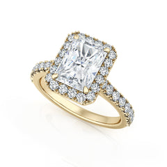 Radiant Cut Diamond Halo Engagement Ring