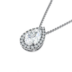 Pear Shape Diamond Halo Pendant