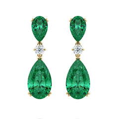 Emerald & Diamond Drop Earrings