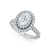 Double Halo Oval Diamond Engagement Ring