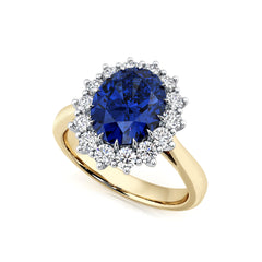 Blue Sapphire & Diamond Cocktail Ring