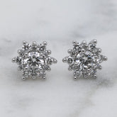 Round Diamond Celestial Cluster Earrings - 1.00ct