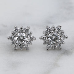 Round Diamond Celestial Cluster Earrings - 1.00ct