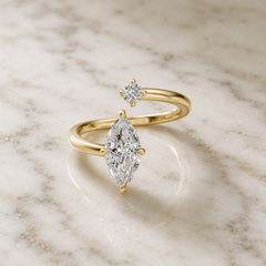 Marquise Lab Diamond Twist Ring