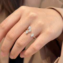 Asymmetrical Diamond Dress Ring