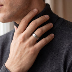 Men's Flat Beveled Edge Wedding Ring
