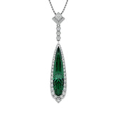 Green Tourmaline & Diamond Halo Pendant