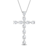 Pear Cut Lab Grown Diamond Cross Pendant