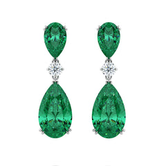 Emerald & Diamond Drop Earrings