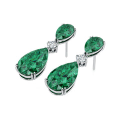 Emerald & Diamond Drop Earrings