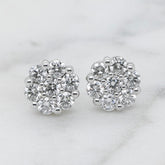 Natural Diamond Cluster Stud Earrings — 1.00ct