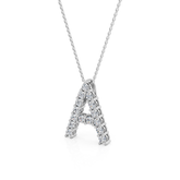 Lab Grown Diamond Initial ‘A’ Pendant With Chain