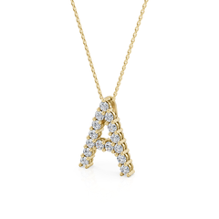 Lab Grown Diamond Initial ‘A’ Pendant With Chain