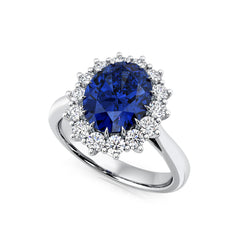Blue Sapphire & Diamond Cocktail Ring