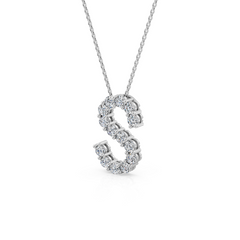 Lab Grown Diamond Initial ‘S’ Pendant With Chain