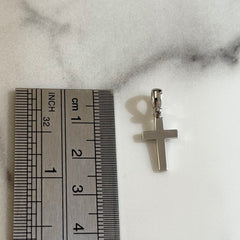 18k White Gold Classic Unisex Cross Pendant