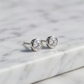 Lab Grown Diamond Bezel Stud Earrings