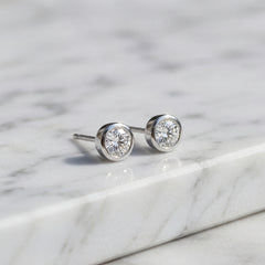 Lab Grown Diamond Bezel Stud Earrings